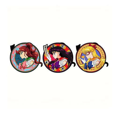 Sticker 3d Movimiento Anime Sailor Moon Serena Jupiter Mars