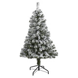 Árbol De Navidad Artificial Virginia Fir Nevado De 4 P...