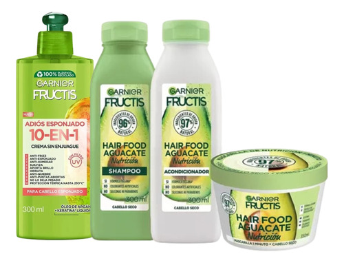 Kit Garnier Fructis Hair Food Aguact Rutina Completa 1250 Gr