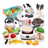 Set Cocina Niños Utensilios Vapor Placa Inducción Cubiertos