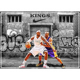 Poster Foto Basquete 60x80cm Lebron X Bryant -- Kings -- Nba