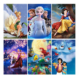 Set De 6 Pinturas De Diamantes Con Diseño De Princesa Disney