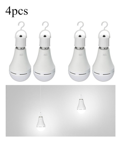 4pcs Multifuncional Recarregável 12w Lâmpada Led De Emergênc