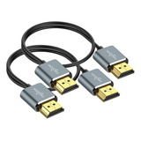 Twozoh Cable Hdmi Delgado Y Flexible Paquete De 2 De 1 Pi...