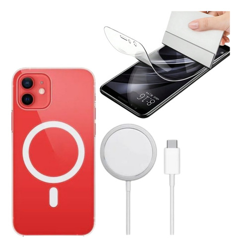 Funda Protector P/iPhone 11 Promax+vidrio Templado+cable Usb