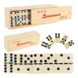 Domino Caja Peque De Madera Tamaño Piezas 4,7x2,4x0,8 Cms