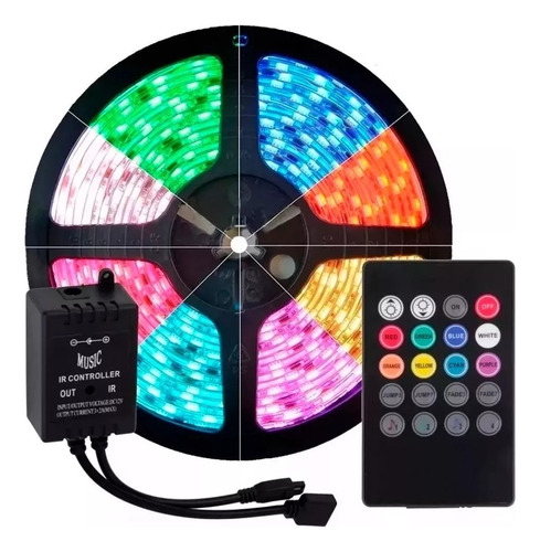 Tira Led Rgb 5050 10mts Audioritmica Musica Sonido Fuente 