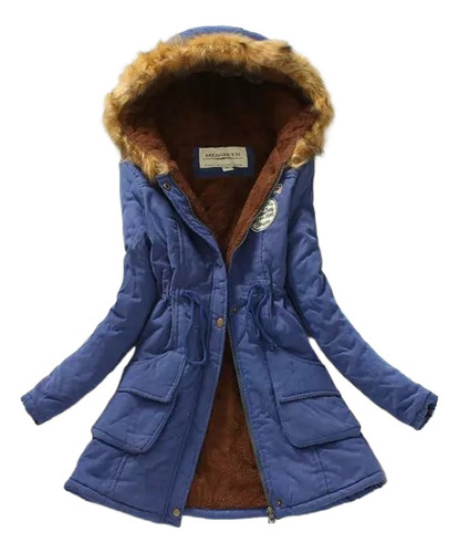 Chaqueta Acolchada Para Mujer Parka Informal Con Capucha