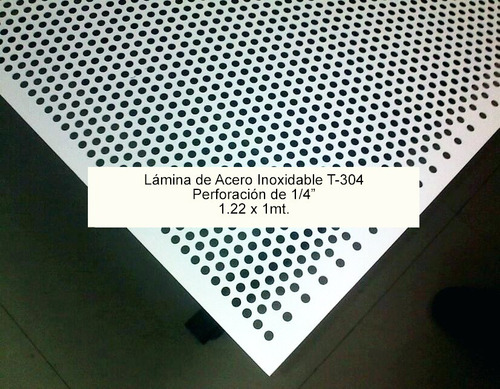 Parrilla Lámina Perforada Acero Inox Perf 6mm C14 , 1x1.22mt