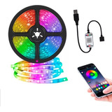 Tira Luz Led Rgb  3 Metros Con (bluetooth) Con Entrada Usb