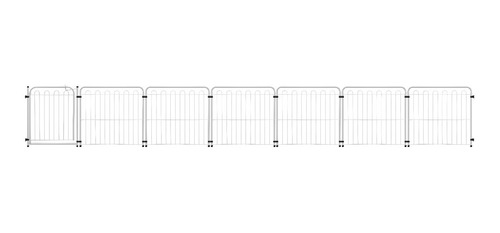 Cercado Linear 6 Metros  Cachorro 8 Módulos Com Portão 