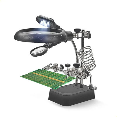 Lupa De Soldadura De Escritorio Con Luz Led