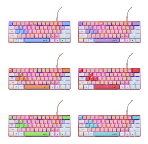 Teclado 60% Custom Glow Up Mas Set De Keycaps 6 Colores Z61