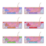 Teclado 60% Custom Glow Up Mas Set De Keycaps 6 Colores Z61