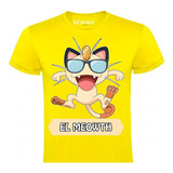 Polera Pokemon Meowth Estampada Dtf Cod 010