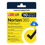 Antivírus Norton 360 Premium - 10 Dispositivos  12 Meses Esd