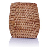 Amololo Handmade Rattan Pencil Holder, Cone Makeup Brush Hol