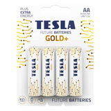 Pilas Alcalinas Aa Tesla Gold + 4 Piezas