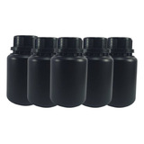 5x Frasco Preto 250ml Com Tampa Lacre P/ Resina Impressão 3d