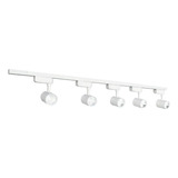 Trilho Eletrificado Branco 1,5 Metros Com 5 Spots 10w Cor Branco Neutro (luz Neutra) (4000k) 110v/220v