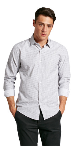 Camisa Devré De Vestir Estampada Negra Hombre 44d000327002