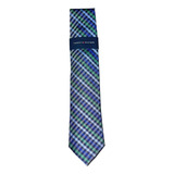 Corbata Tommy Hilfiger Seda Hombre Formar Cuadros Azul Verde