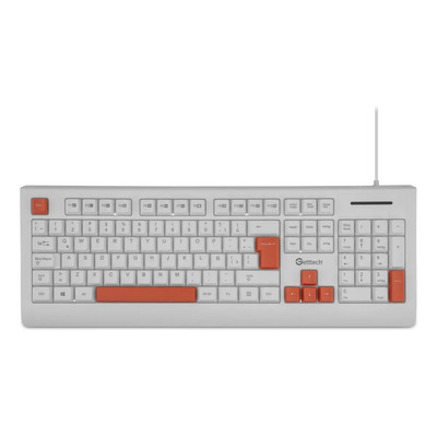 Teclado Gamer GETTTECH Multimedia Español USB Blanco\u002FNaranja GGK-ESMWR-02-WH Comodo y compacto | MercadoLibre