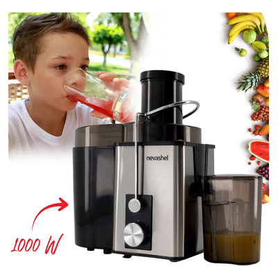 Extractor De Jugos Automático Nevashel Kitchen AD-11 1000w, Para Frutas Y Verduras, Receptor De Jugo 500Ml, Filtro De Acero Inoxidable, Alta Potencia, Fácil De Usar Y Limpiar, Ideal Para Uso Diario | Envío gratis