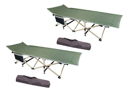 X2 Cama Plegable Camping Cama Campaña Catres Campaña Militar