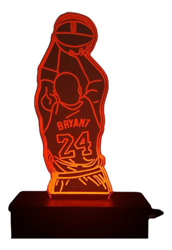 Kobe Bryant, Luminária Led 3d, 16 Cores+controle, Lakers