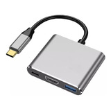 Adaptador 3en1 Tipo C A Hdmi+ Usb 3.0+ Hub Tipo C