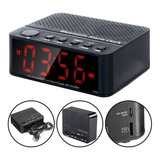 Rádio Relogio Despertador Digital De Mesa Com Rádio Flex Cor Preto 110v/220v