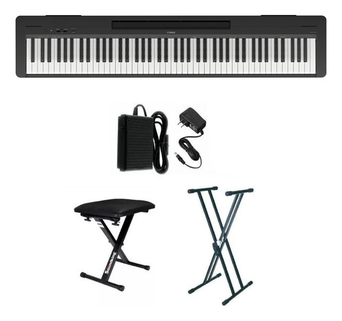 Yamaha P145 Piano Digital 88 Teclas Con Banco Y Base