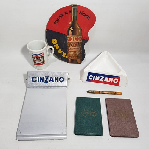 Antigua Publicidad Cinzano Abanico Cenicero Lote Mag 62432