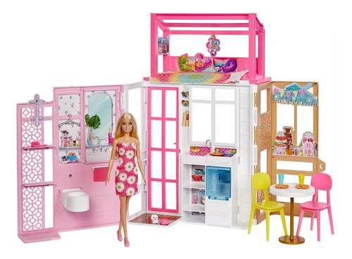 Casa Barbie Totalmente Amueblada - 4 Areas De Juego - Mattel