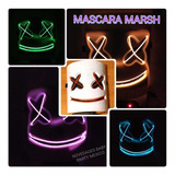 Máscara Marshmello De Led Para Halloween O Dia De Muertos