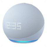 Alexa Quinta Geração Com Relógio Azul Echo Dot Original