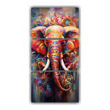 75x150cm Cuadro Decorativo Elefantes Amarillo Y Blanco Estil