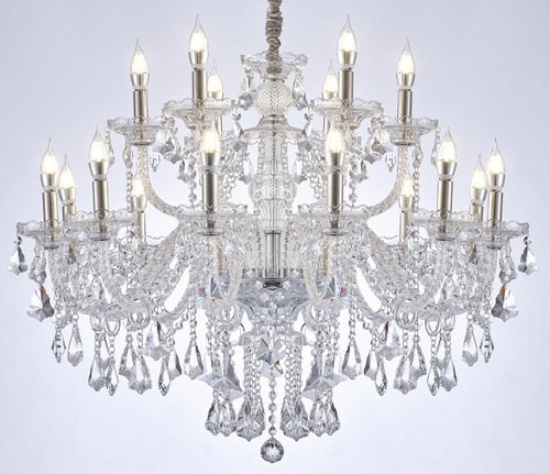 Arrkoyaa Candelabro Transparente De Cristal K9 De 18 Luces, 