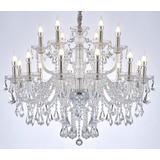 Arrkoyaa Candelabro Transparente De Cristal K9 De 18 Luces, 