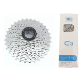 Cassete K7 Bike 8v 11-32 Corrente Bicicleta 8v Mtb Speed