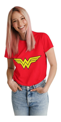 Polera Dama Wonder Woman Mujer Maravilla Heroina Estampado