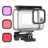 Case Estanque + Kit 3 Filtros Para Gopro 11 10 9 - Telesin