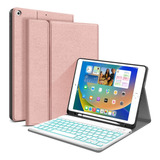 Teclad Iluminado Azul Con Funda Para iPad Pro 12.9' (rosa)