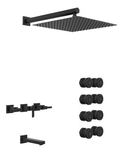 Grifería ducha 3 vias escocesa hidromet geometry lever Black