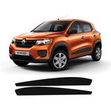 Par Adesivos Kwid Laterais Renault Kwid Todos - Preto Rugoso