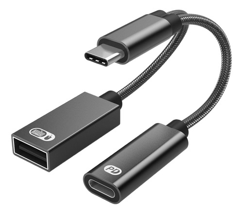 Adaptador Usb Otg Con Carga Rápida Pd 60w 2 En Un Splitter