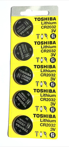 5 Bateria Pilha Toshiba Cr2032 3v Original 