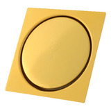 Ralo Click Inteligente Inox Dourado Para Piso 15x15 Cm Luxo