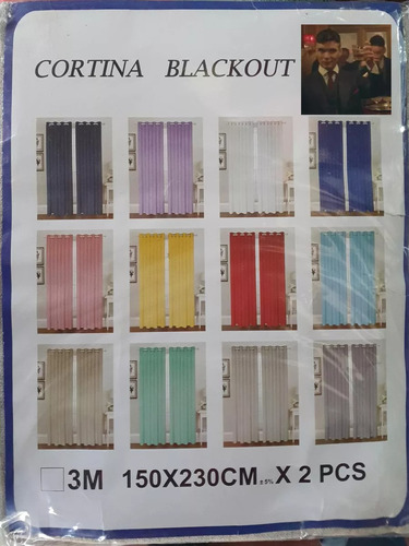 Cortinas Blackout Blackout Textil  3m 150x230cm 2 Paños 